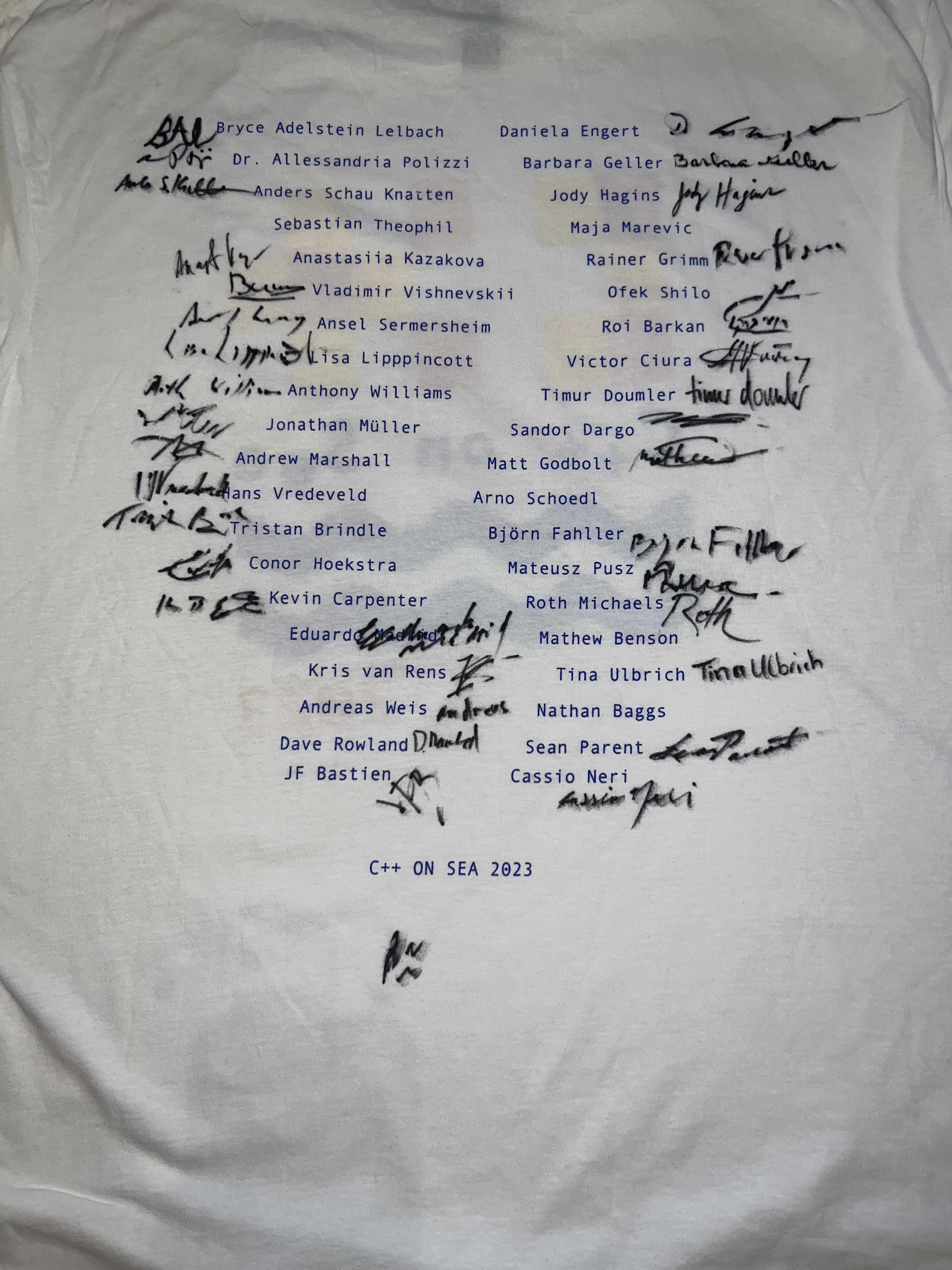 The conference T-Shirt signed by most of the speakers The conference T-Shirt signed by most of the speakers